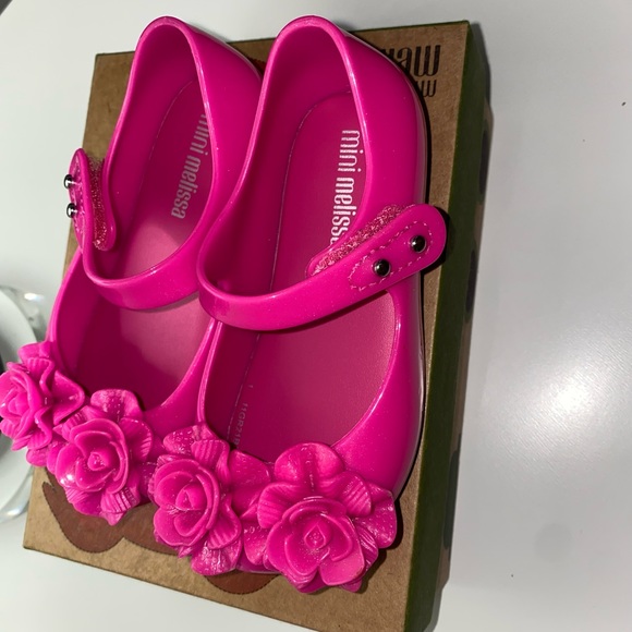 Mini Melissa Girls Fuchsia Ultragirl garden shoes - Picture 3 of 3